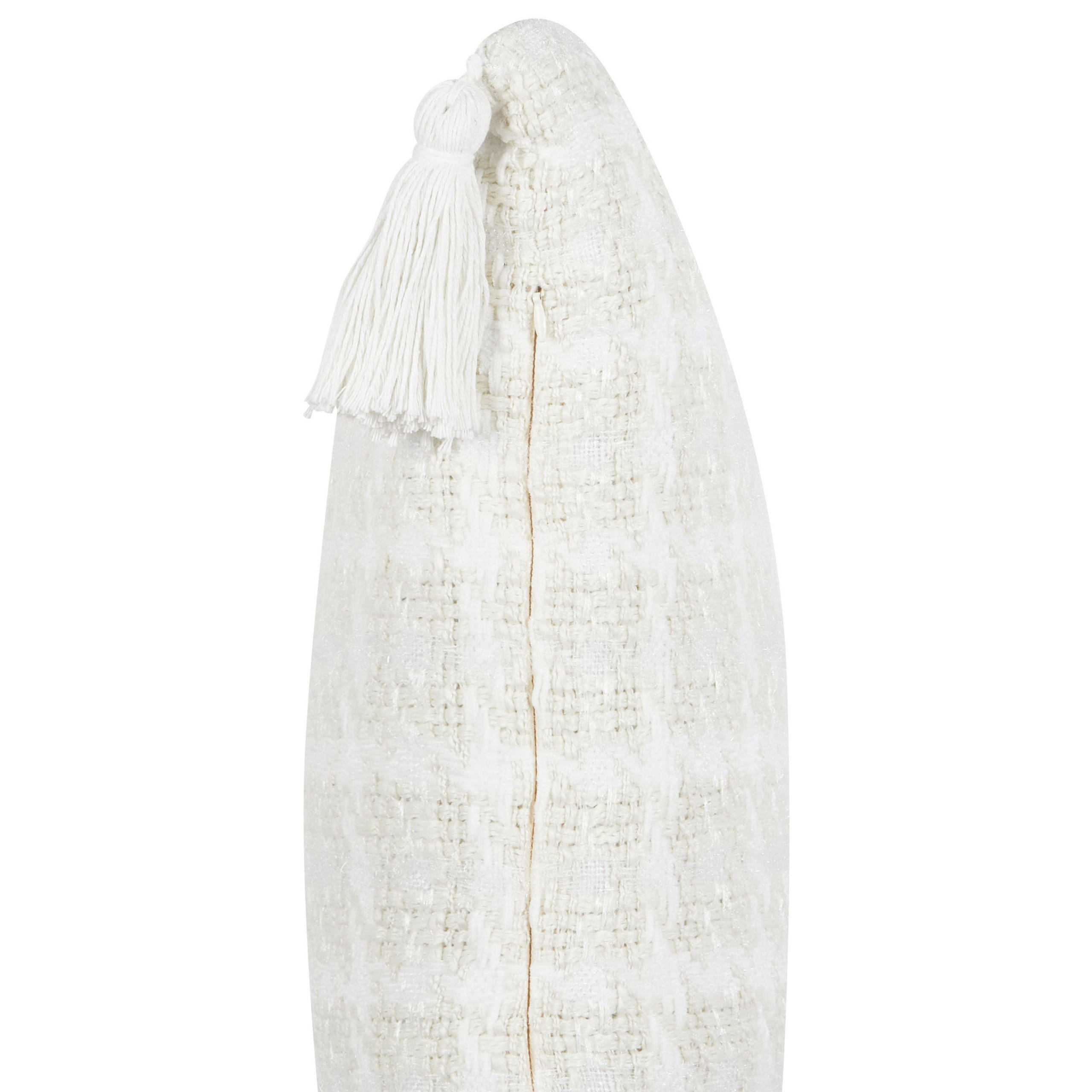 DEKOKISSEN Beige 30/60 cm Douris - Beige/Weiß, Textil (60/30/12cm) - Beliani