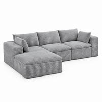 SOFA modular 260 cm Stoff Grau - Grau, Kunststoff (160/260cm) - Meubliv