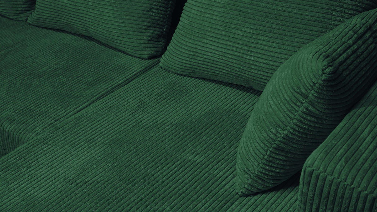 ECKSOFA OTTO mit Bettkasten und Schlaffunktion L-Form, Ottomane Universal - Grün, Textil (230/145cm) - Marpur