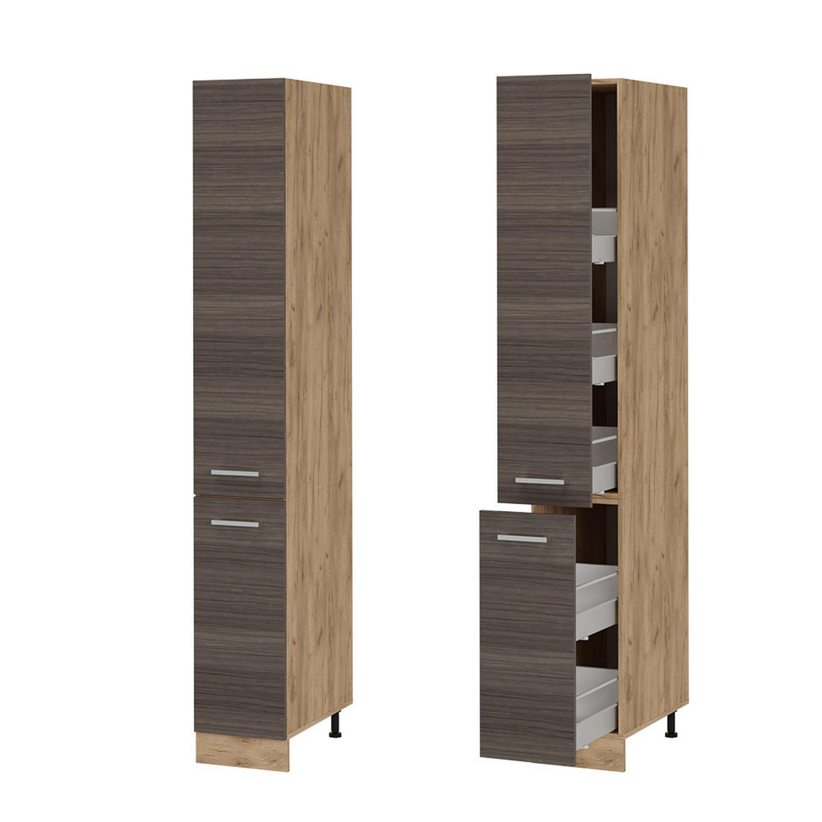 APOTHEKERSCHRANK R-Line Edelgrau 30 cm - Honigeiche/Eiche Wotan, Holzwerkstoff (30/206.8/57.2cm) - Vicco