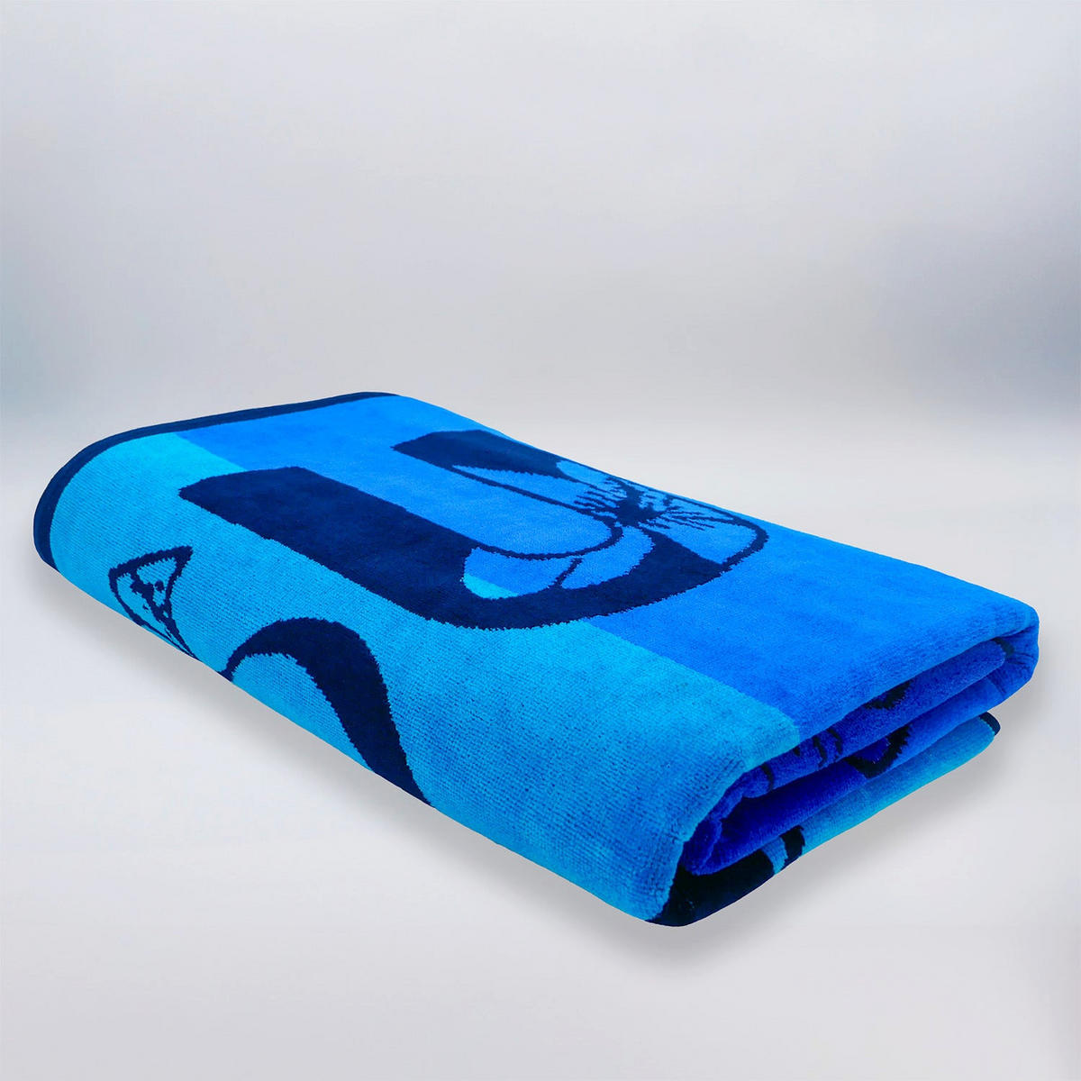 STRANDTUCH Frottee Samt Jacquard Blau 95x175 440g/m² - Pyrgos - Blau, Textil (95/175cm) - LE COMPTOIR DE LA PLAGE