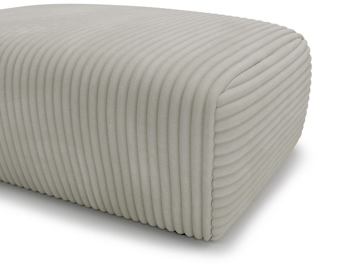 POLSTERHOCKER - Cord - Silberfarben/Schwarz, Kunststoff/Textil (110/40/72cm) - home24