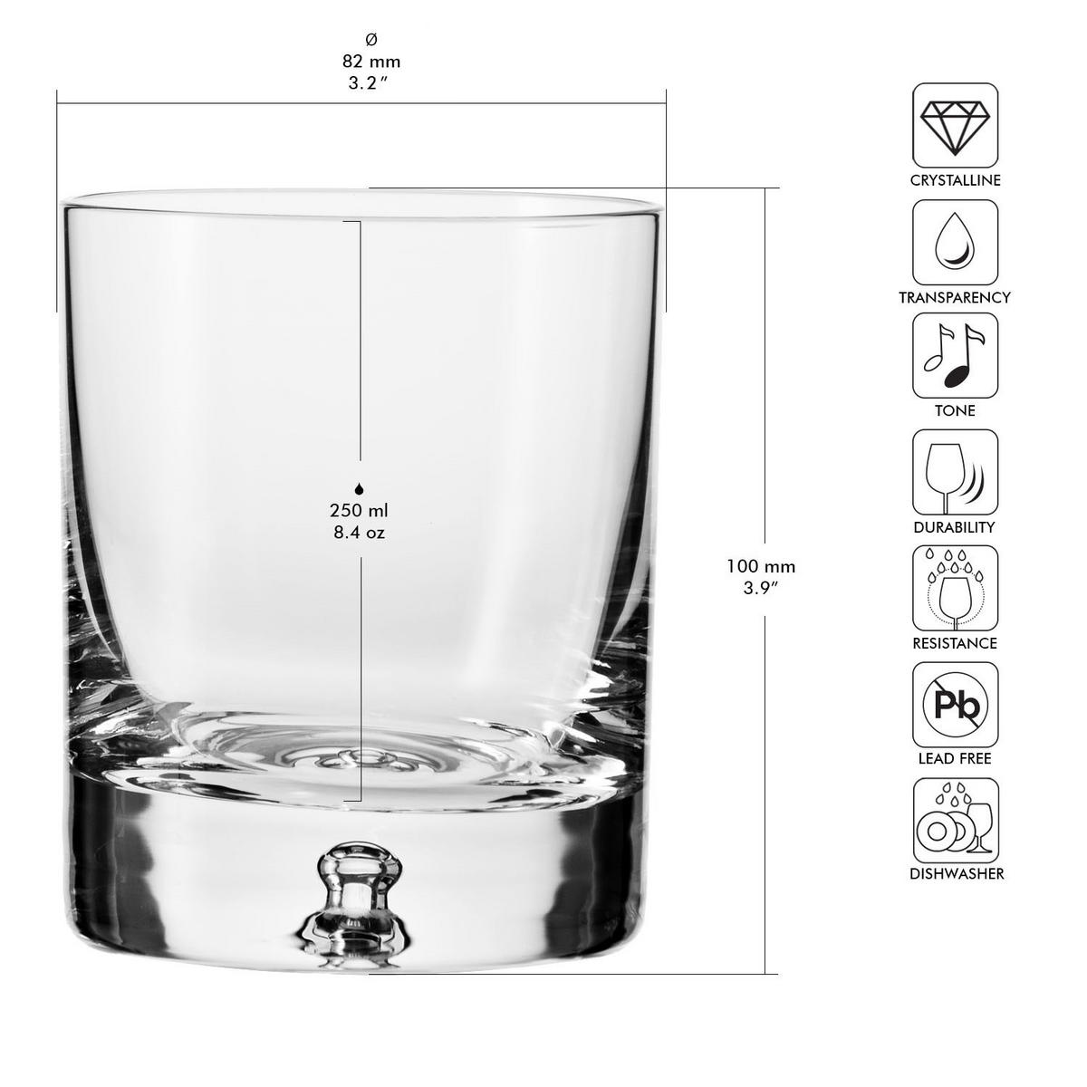 WHISKYGLÄSER, 6er-Set, 250 ml - Transparent, Glas (0.25L) - Krosno Glass