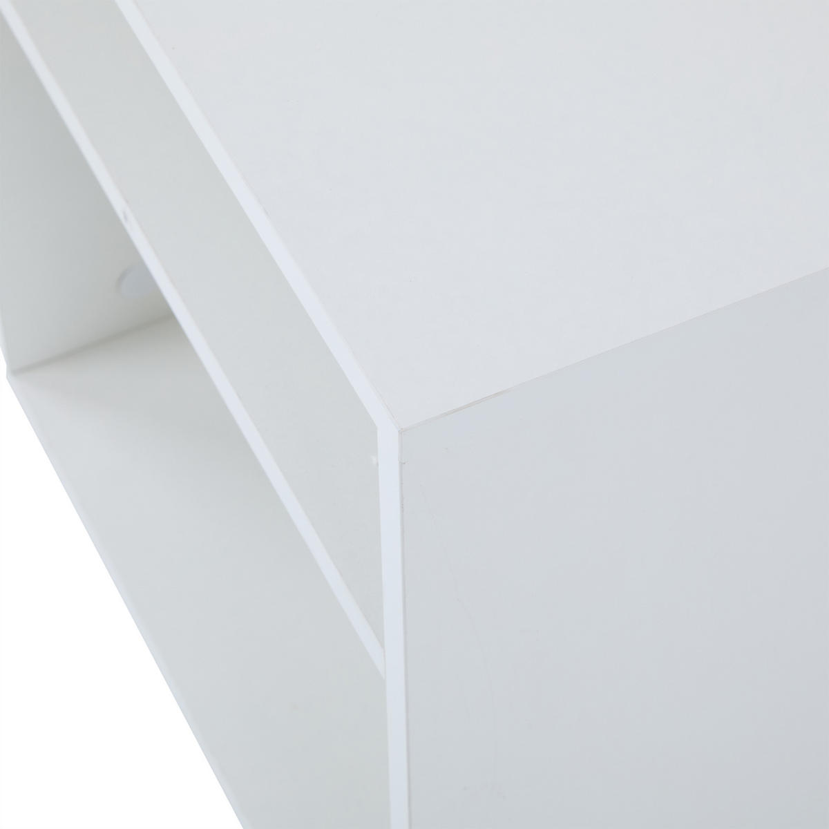 COUCHTISCH 96/45/45 cm hochglänzend mit LED-Beleuchtung und Glasplatte - Weiß, Holzwerkstoff (45/45/96cm) - OKWISH