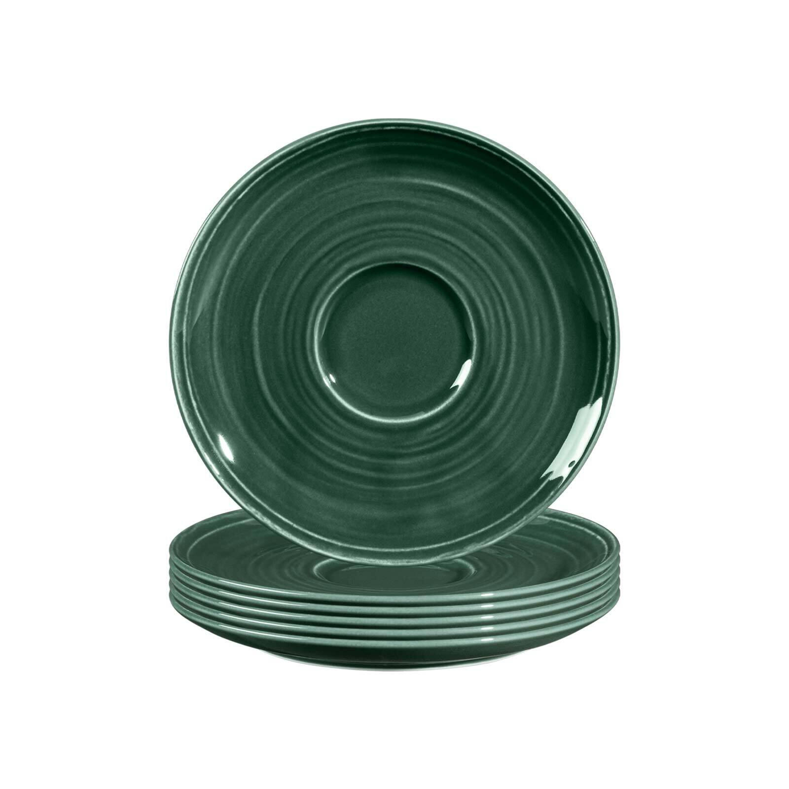 KOMBI-UNTERTASSEN Terra Moosgrün ø 16,1 cm 6er Set - Dunkelgrün, Keramik (16.1cm) - Seltmann Weiden