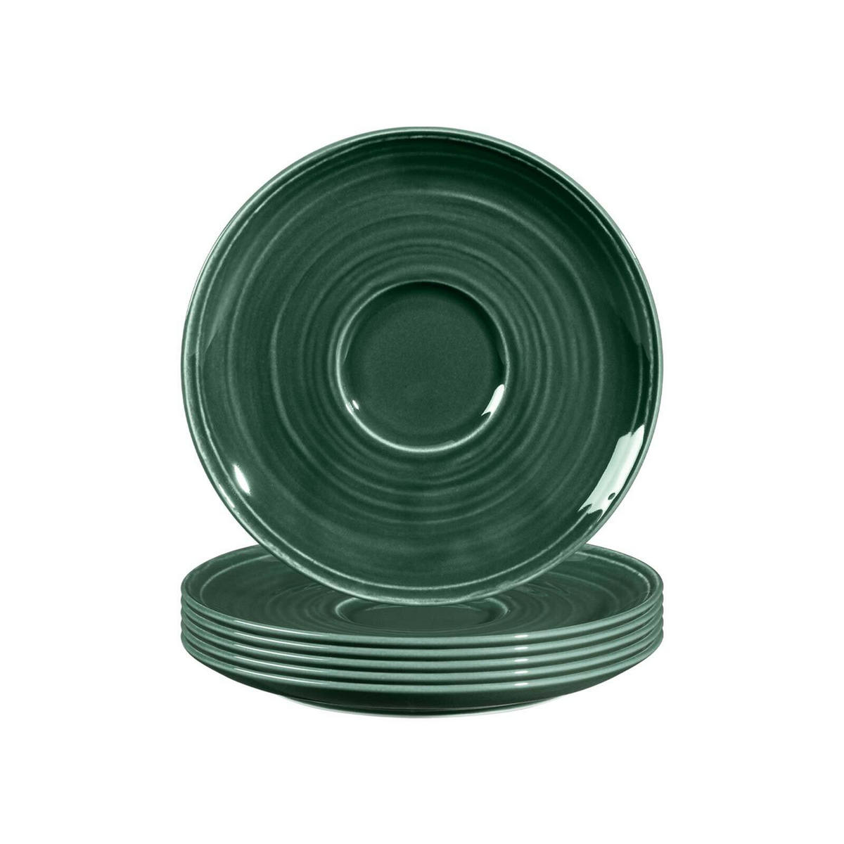 KOMBI-UNTERTASSEN Terra Moosgrün ø 16,1 cm 6er Set - Dunkelgrün, Keramik (16.1cm) - Seltmann Weiden