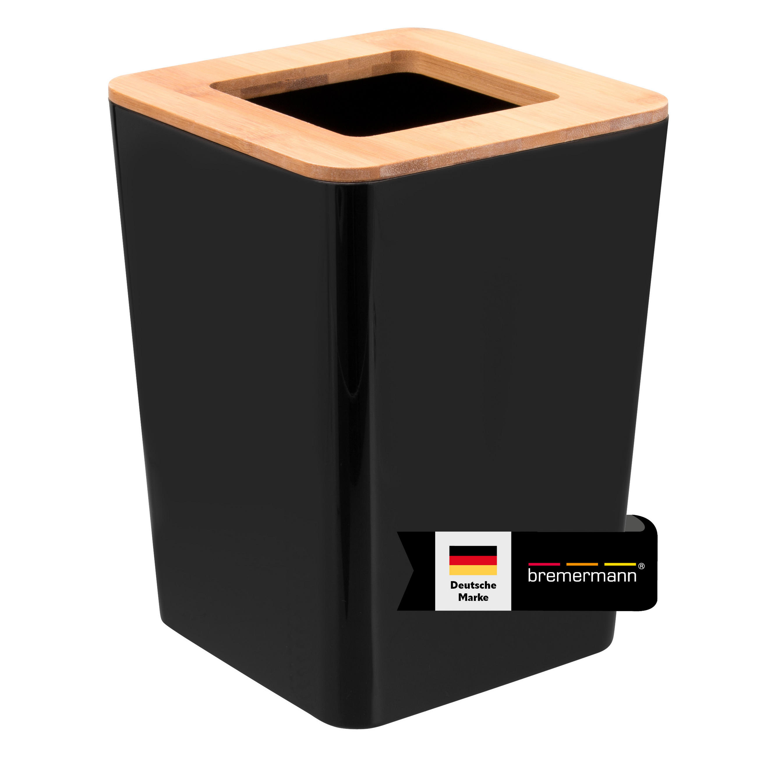 KOSMETIKEIMER CALVI, schwarz - Schwarz, Kunststoff (18/25/18cm) - bremermann