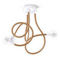 PENDELLEUCHTE TWIST 3 Flammig - Naturfarben, Naturmaterialien (90/12/90cm) - HOOPZI