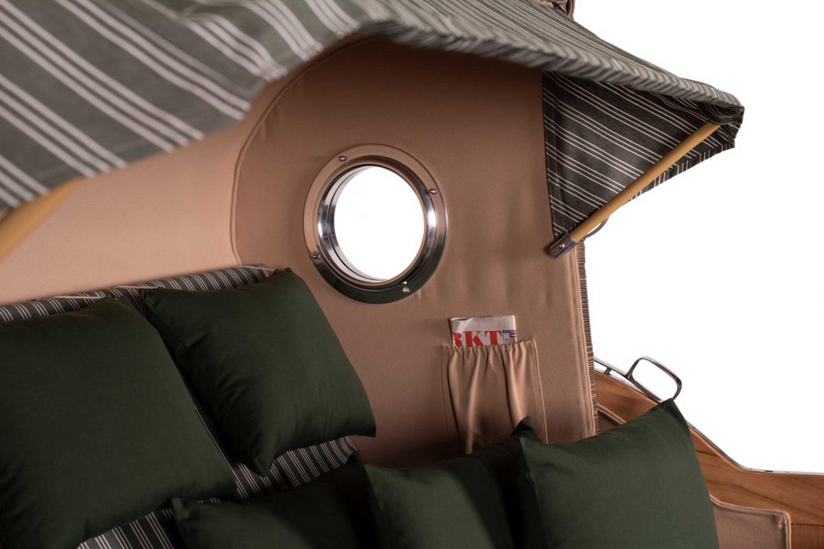 STRANDKORB XXL Düne Grande Teak PE Grey - Braun/Grün, Metall (170/170/95cm) - Mr. Deko