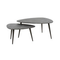COUCHTISCH-SET PARANA Schwarz Kunststoff - Schwarz, Kunststoff/Metall (80/44/40cm) - KAWOLA