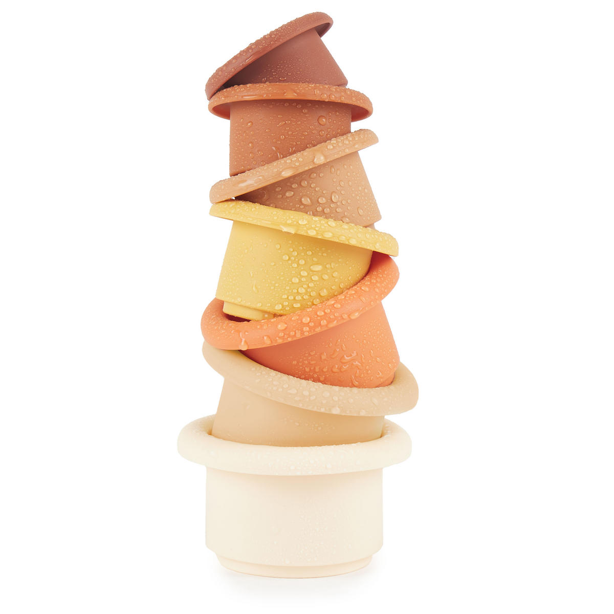 STAPELBECHER Stapelturm Silikon - ab 6 M - Dunkelorange, Kunststoff (80/75cm) - Bieco Spielwaren