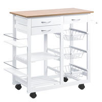 KÜCHENWAGEN, Multifunktionaler Wagen 92 x 37 x 82 cm, Weiß - Multicolor, Metall (92/82/37cm) - FORIOUS