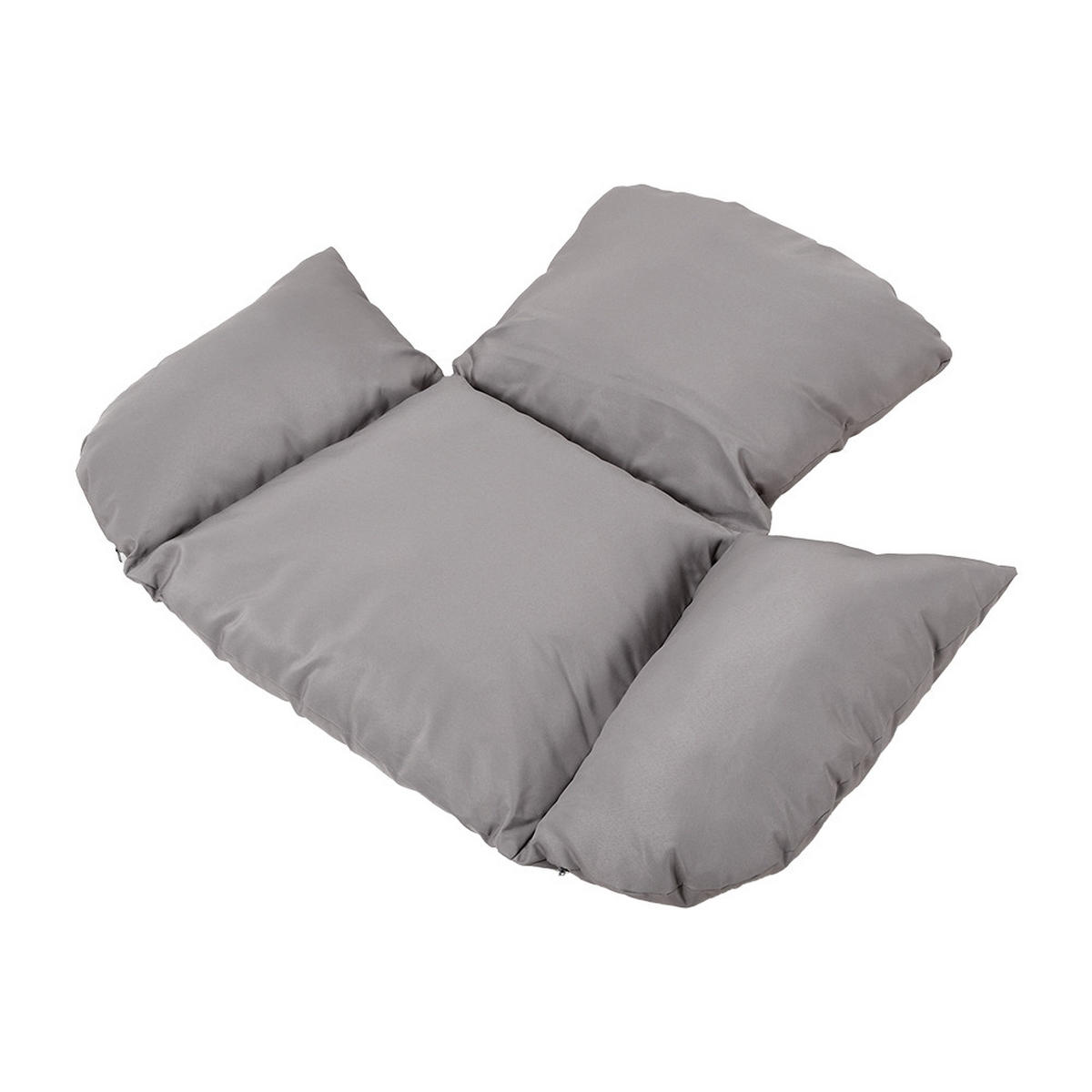 HÄNGESESSEL mit Gestell und Kissen aus Stahl PE-Rattan Polyester in Braun Schwarz Mittelgrau100 cm x 100 cm x 195 cm - Grau, Metall (100/195/100cm) - Livingandhome