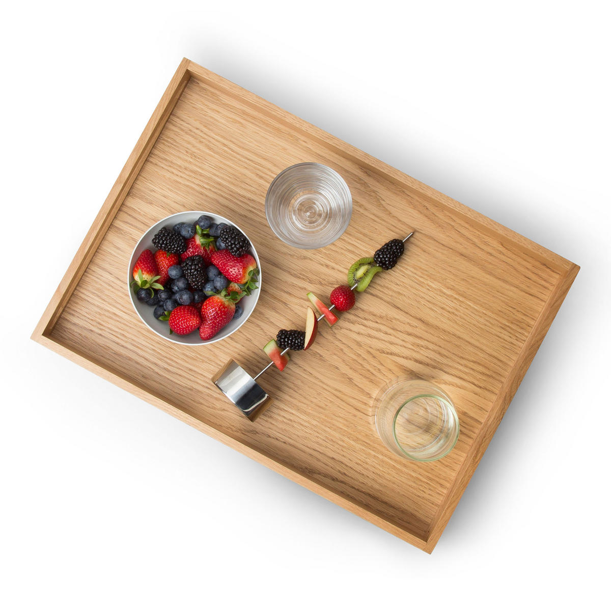 TABLETT mit Griffen, Eichenholz, 49 x 35 cm - Braun, Holz (37/8/50cm) - Continenta