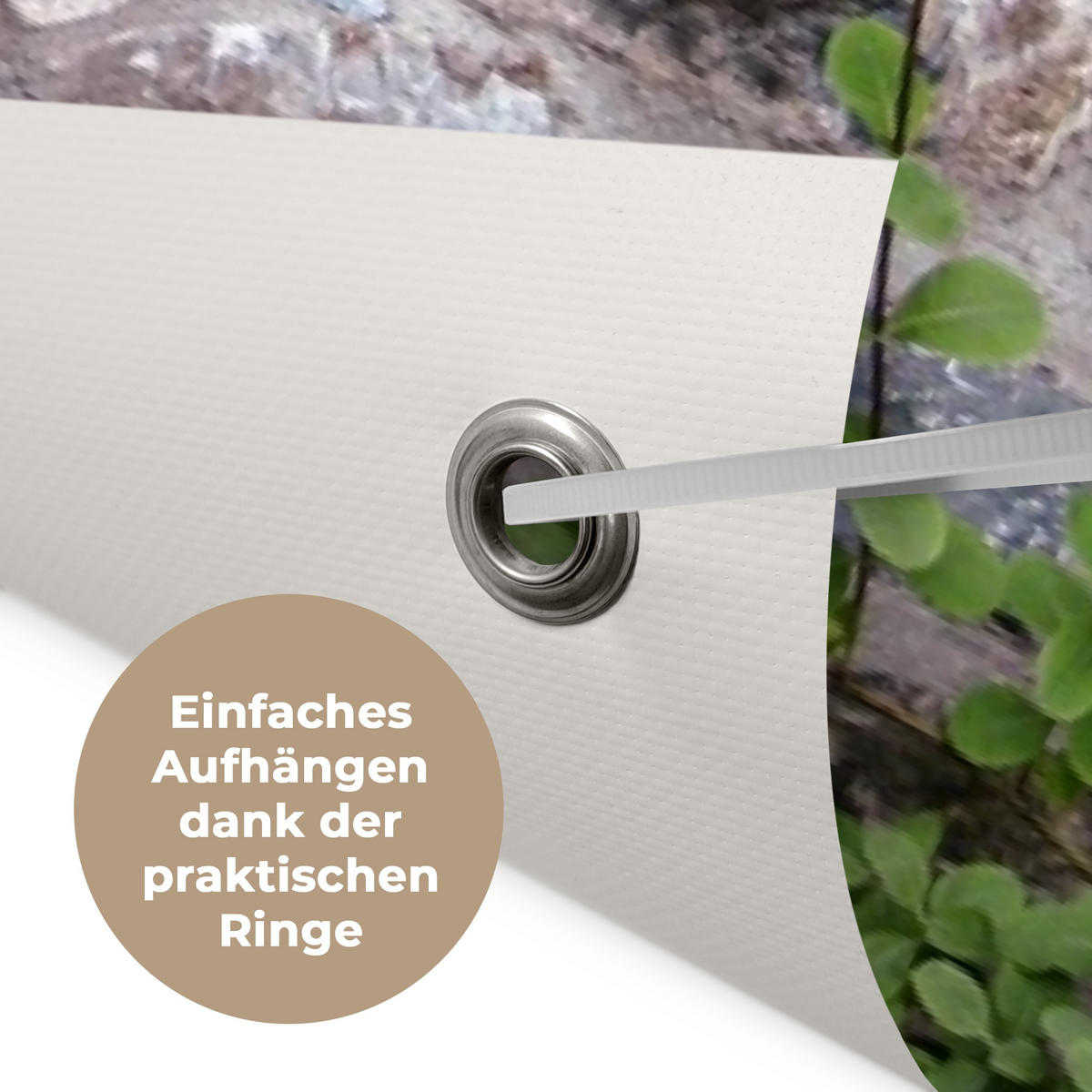 ZAHRADNÍ PLAKÁT Pták - průhled - Robin 180x120 cm - zelená barva, plast (180/120/0.2cm) - OnlyWow