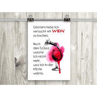 POSTER DIN A4 21x29,7 cm Wein Spruch Küche - Weiß, Papier (21/29.7/2cm) - artissimo