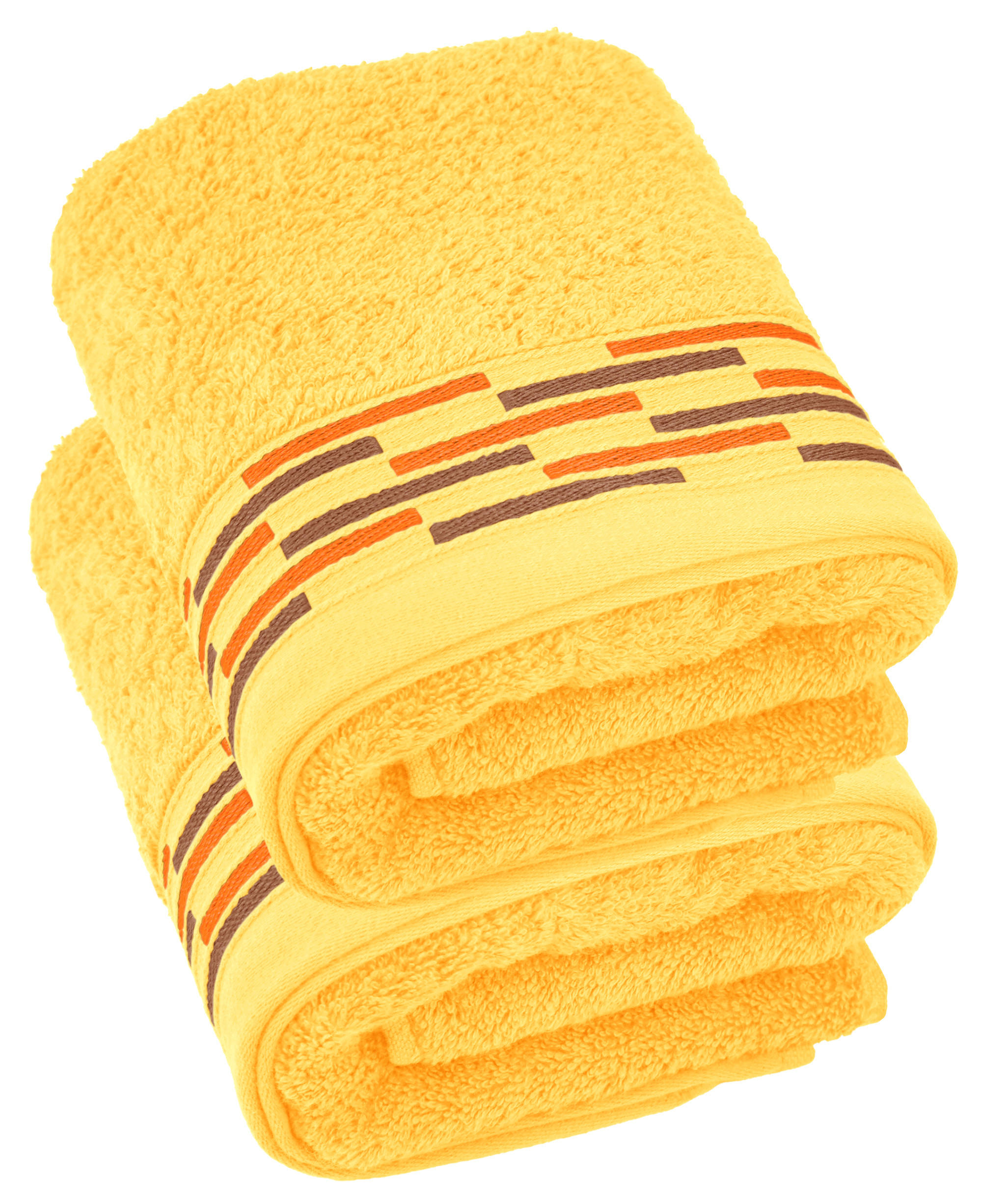 HANDTUCH Lugano Gelb 2er 50x100 cm - Gelb, Textil (50/100cm) - Lashuma
