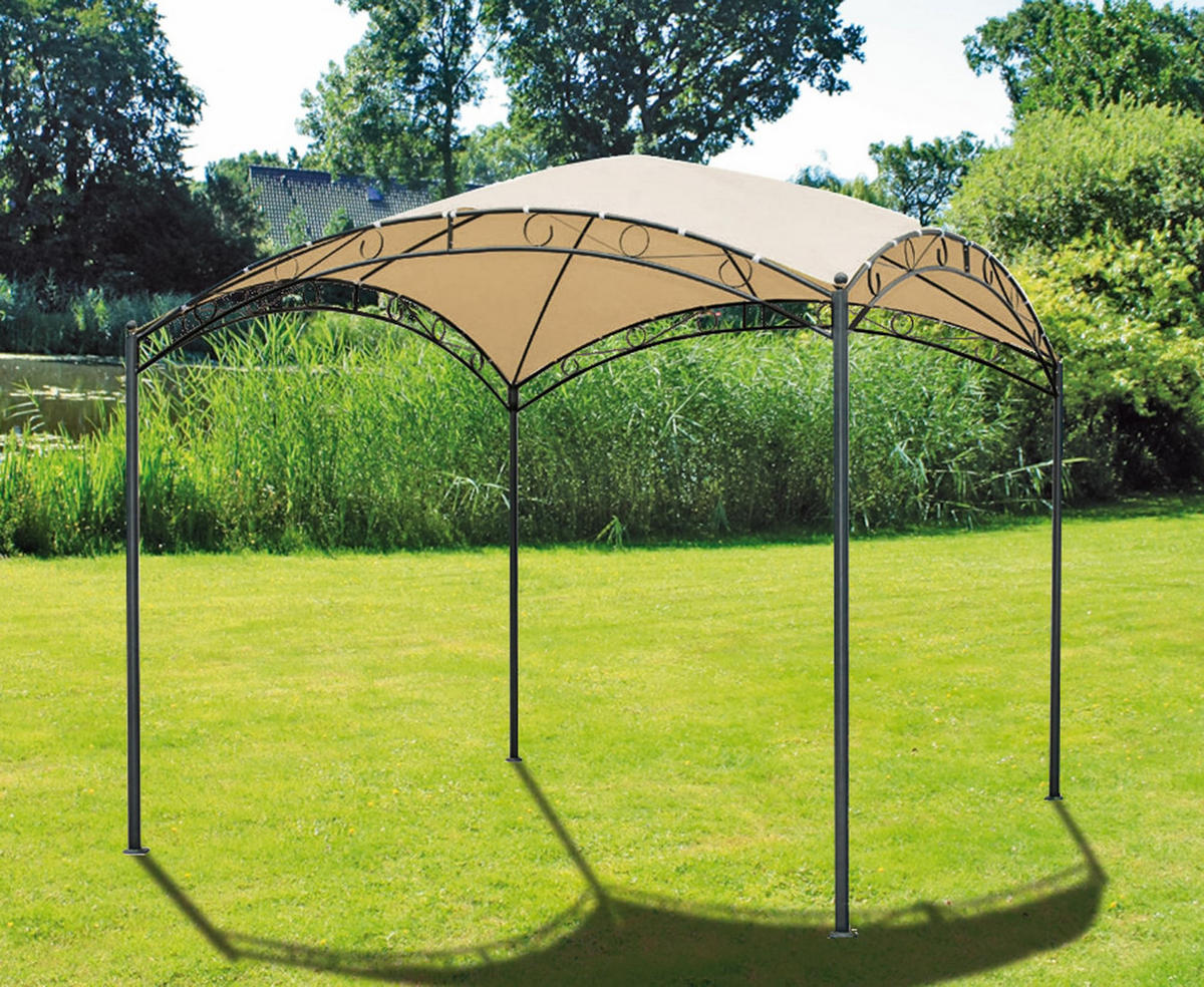 PAVILLON Bonn Beige Polyester Gartenpavillon Gartenlaube - Beige, Kunststoff (295/279/295cm) - DELUKE