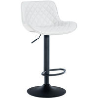 BARHOCKER Lederlook weiß - Schwarz/Weiß, Textil/Metall (48/81/54cm) - CLP