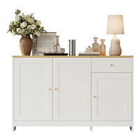SIDEBOARD 120/40/75 cm mit 3 Türen, Schublade und verstellbaren Einlegeböden aus MDF und Spanplatte, Weiß/Natur - Weiß, Holzwerkstoff (120/75/40cm) - Redom