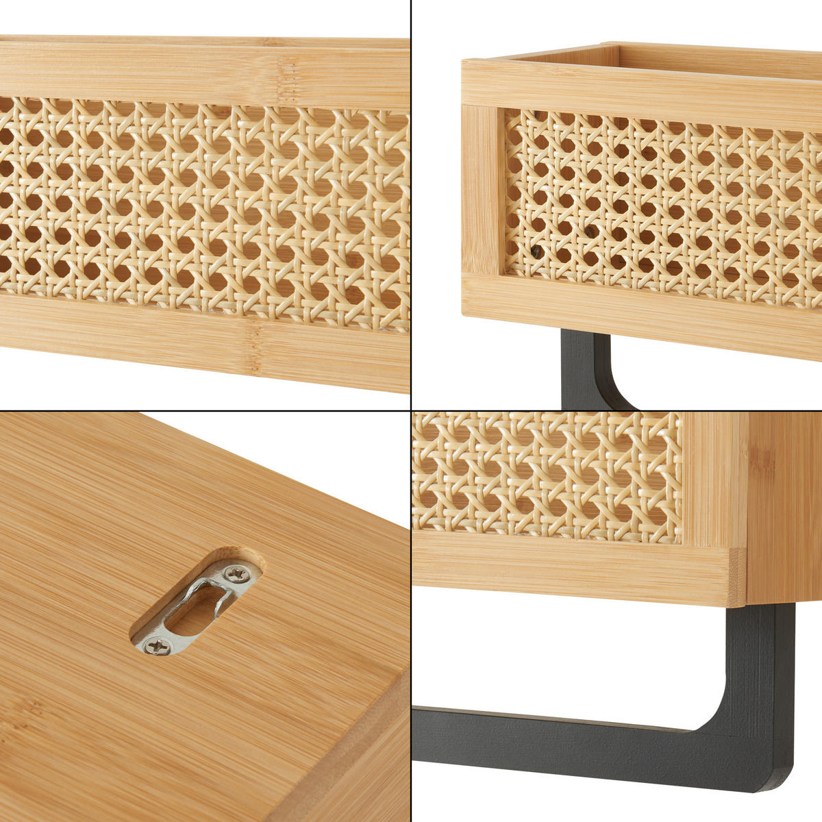 BADEZIMMERREGAL Tervola - Naturfarben, Holz/Kunststoff (36/18.5/12.5cm) - [en.casa]