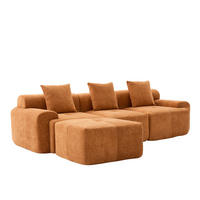 ECKSOFA DE-35097 mit Hocker Orange - Orange, Textil (100/97cm) - ComfortXL