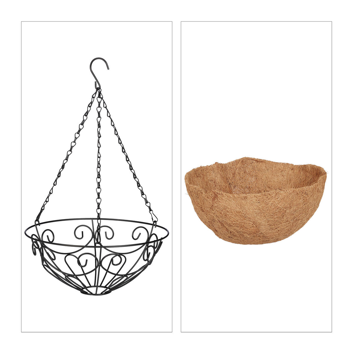 3XBLUMENAMPEL - Multicolor, Textil/Metall (31/48/31cm) - Relaxdays