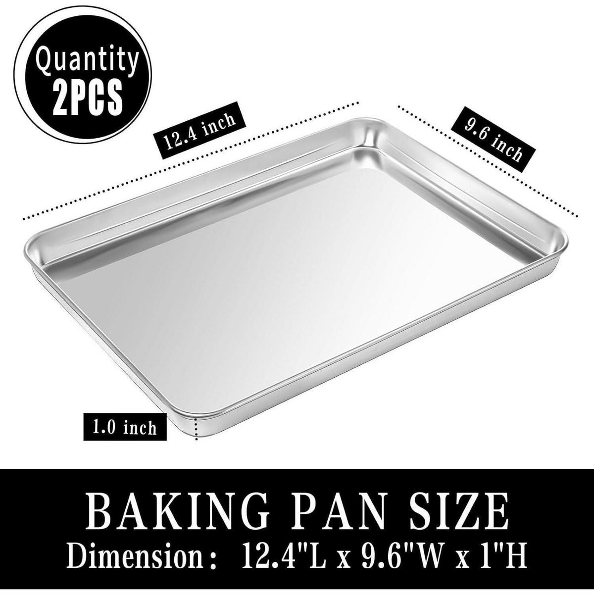 BACKBLECH 2er Set 31.5 x 24.5 x 2.5cm Edelstahl - Silberfarben, Metall (24.9/2.5/31.8cm)