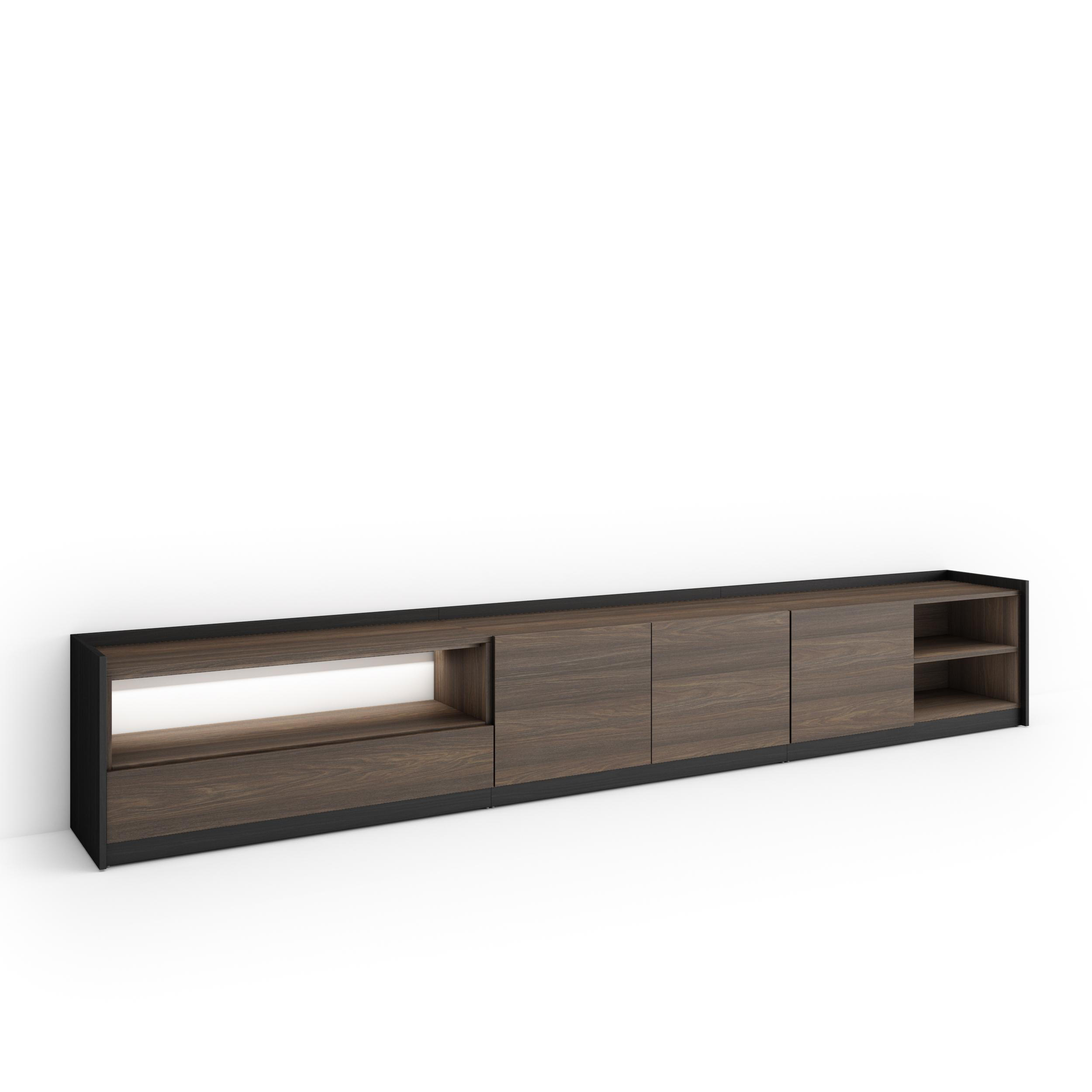 Skraut Home Lowboard, Dunkelbraun 310x50x37 cm