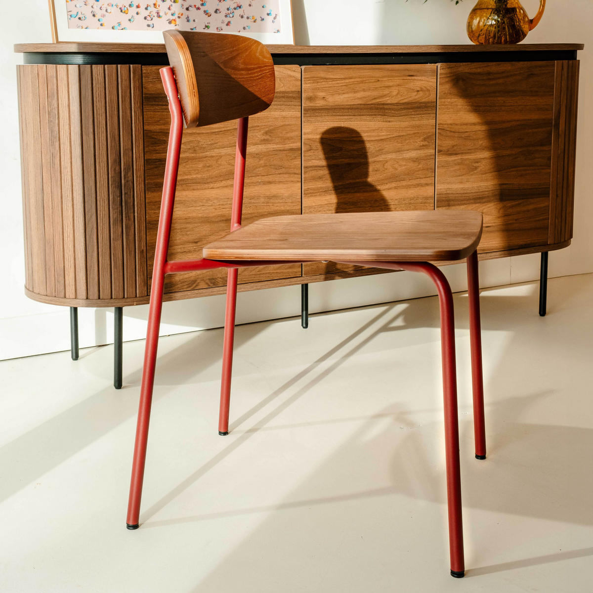 STUHL 2-tlg., Lila - Lila/Rot, Holz (42/96/50cm) - Oviala