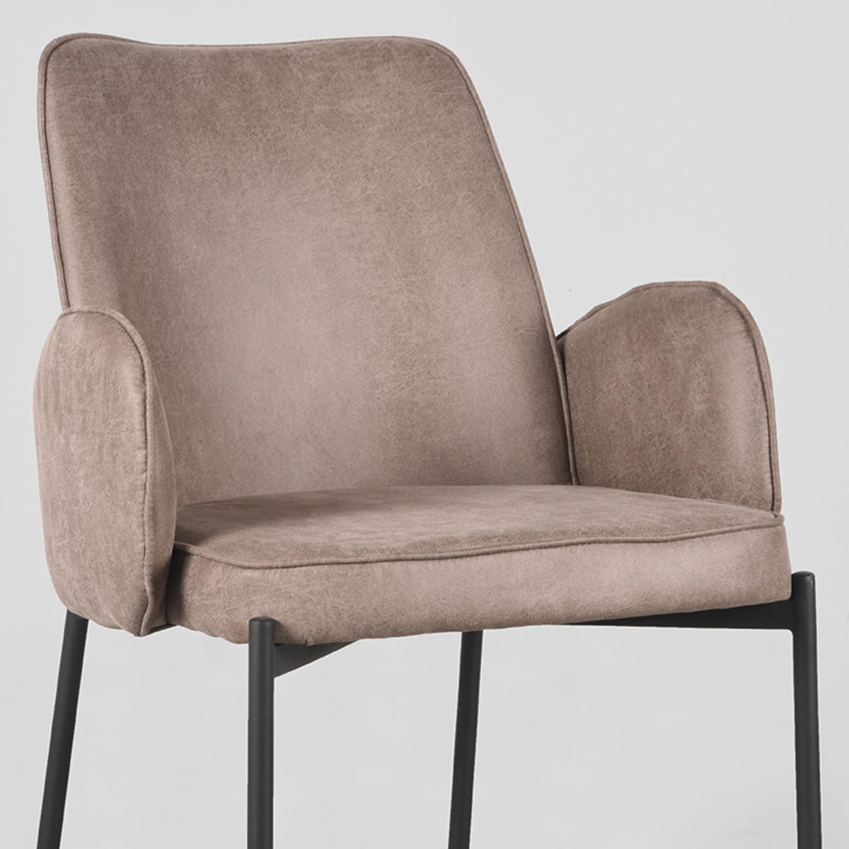 ESSZIMMERSTUHL Joni Taupe 60/55/86 cm 2er-Set - Taupe, Textil (55/86/60cm) - LABEL51