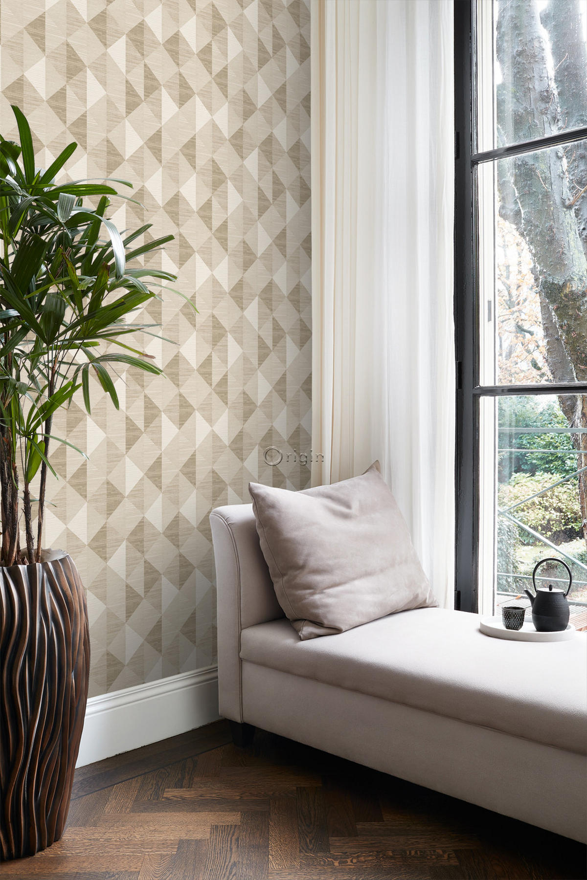 TAPETE 3D Grasmuster 50 x 900 cm - Beige, Papier (50/900cm) - Origin Wallcoverings