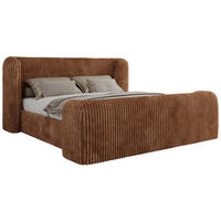 POLSTERBETT EMORA CLASSIC DUO 200/200 - Orange Cord - Schaum-Matratze - Orange, Textil (200/200cm) - MKS