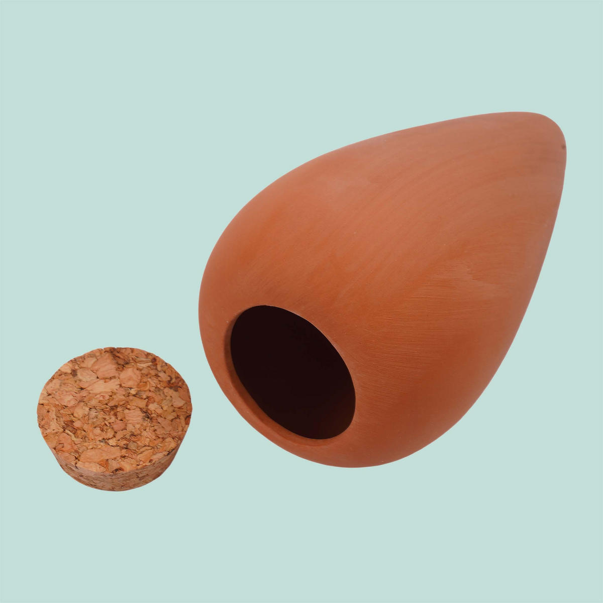 ZAVLAŽOVAČ Prírodná 4-dielny-set keramika korok 350 ml - svetlohnedá, prírodné materiály/keramika (8/16/8cm) - Relaxdays