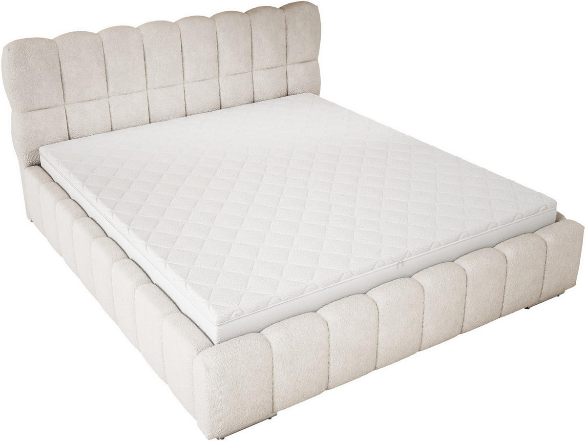 POLSTERBETT 180x200 cm Avilla mit Bettkasten, Lattenrost, Boucle, Creme - Creme, Holz/Textil (180/200cm) - Emporius