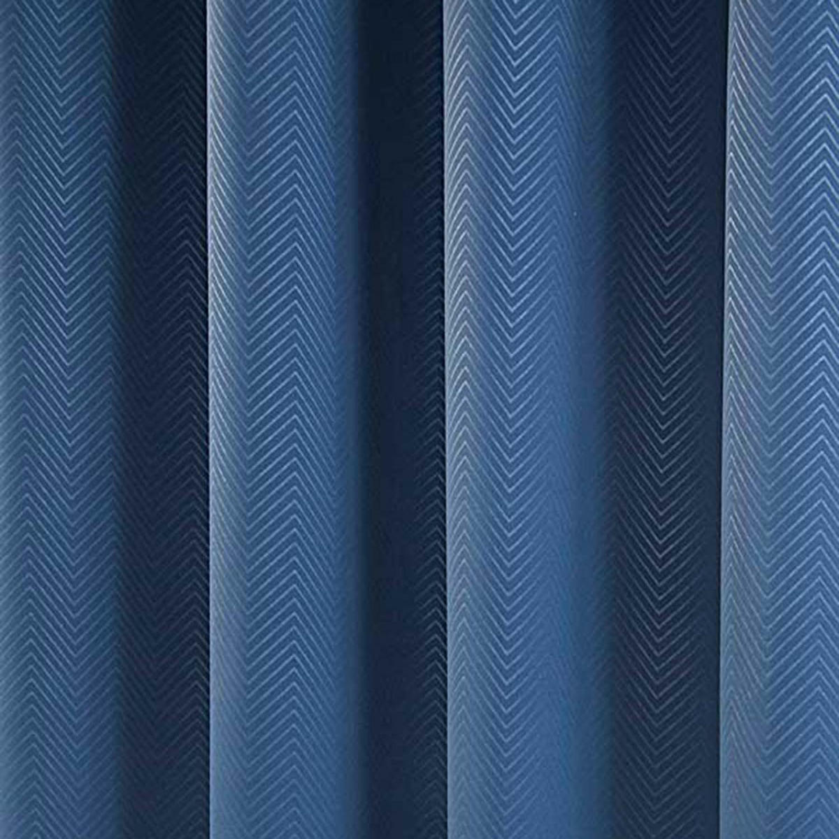 VERDUNKELUNGSVORHÄNGE Fischgrät mit Thermo-Funktion, Ösen 167/182 cm - Dunkelblau, Textil (167/182cm) - Homescapes