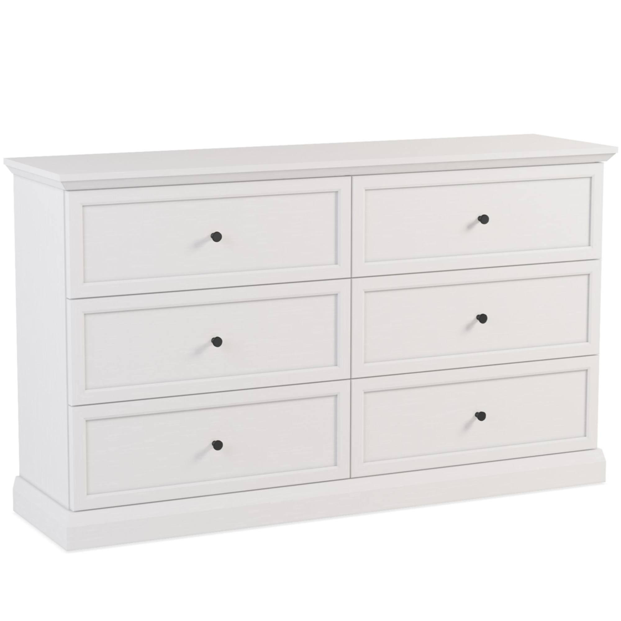 KOMMODE KATRIA 6 Schubladen, Weiß - Weiß, Holzwerkstoff (146/86/40cm) - KONSIMO®
