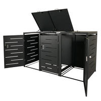 MÜLLTONNENBOX XL 3er-/6er 116x212x98cm erweiterbar Anthrazit Stahl - Anthrazit, Metall (212/116/98cm) - PROREGAL