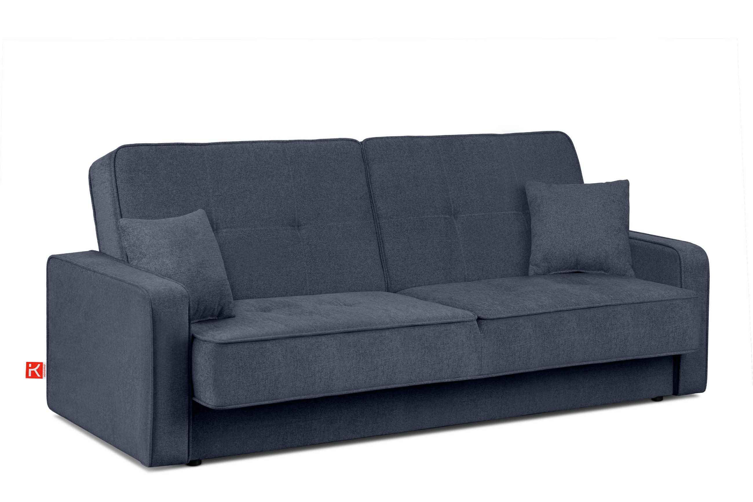 SCHLAFSOFA ORIO 3 Personen, Chenille-Stoff, Marineblau - Blau, Textil (219/90/90cm) - KONSIMO®