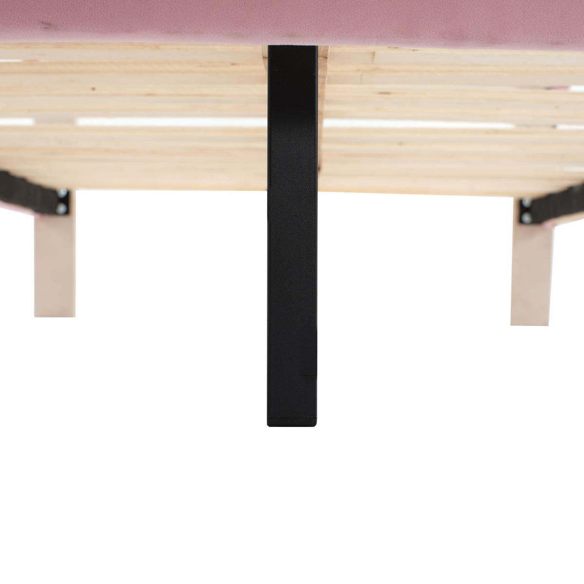 BETT mit LED-Lichtleiste 90x200 cm Samt für Kinder - Weiß, Holz (90/200cm) - Meubliv