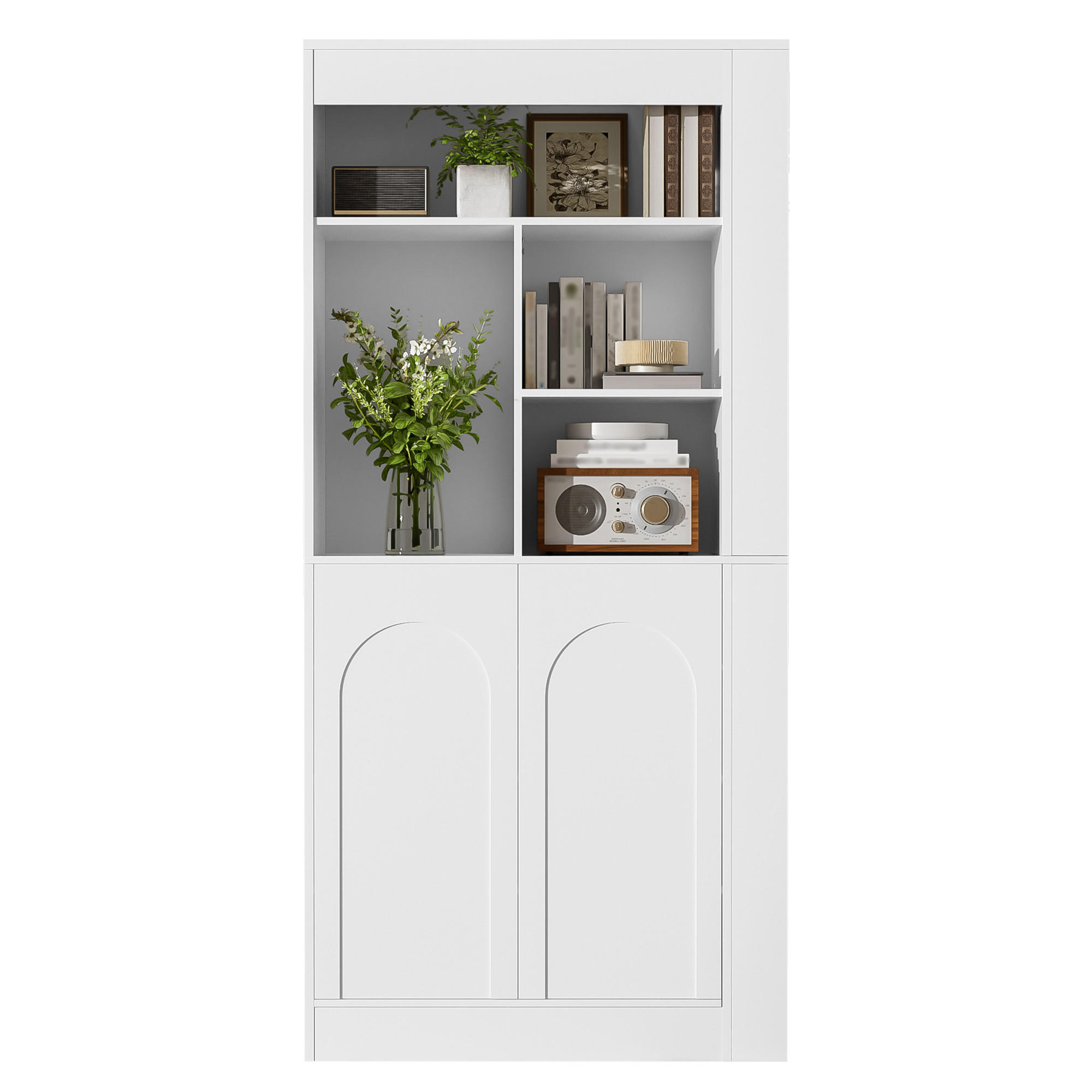 HOCHSCHRANK 85x35x180cm Weiß mit 2 Türen und Regalfächern - Weiß, Holzwerkstoff (85/180/35cm) - FLIEKS