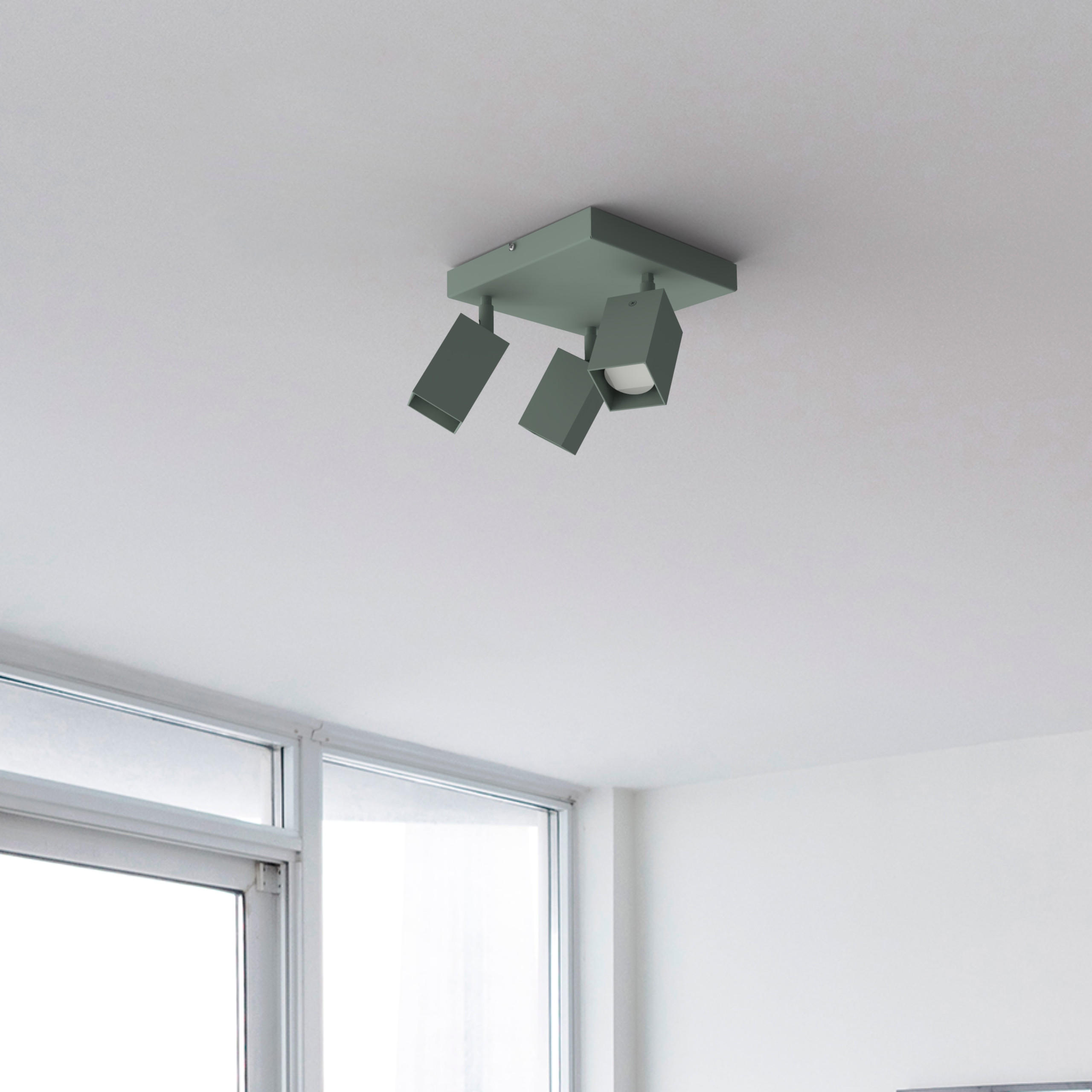 DECKENLEUCHTE - Grün, Metall (25/25/18cm) - Lumicom