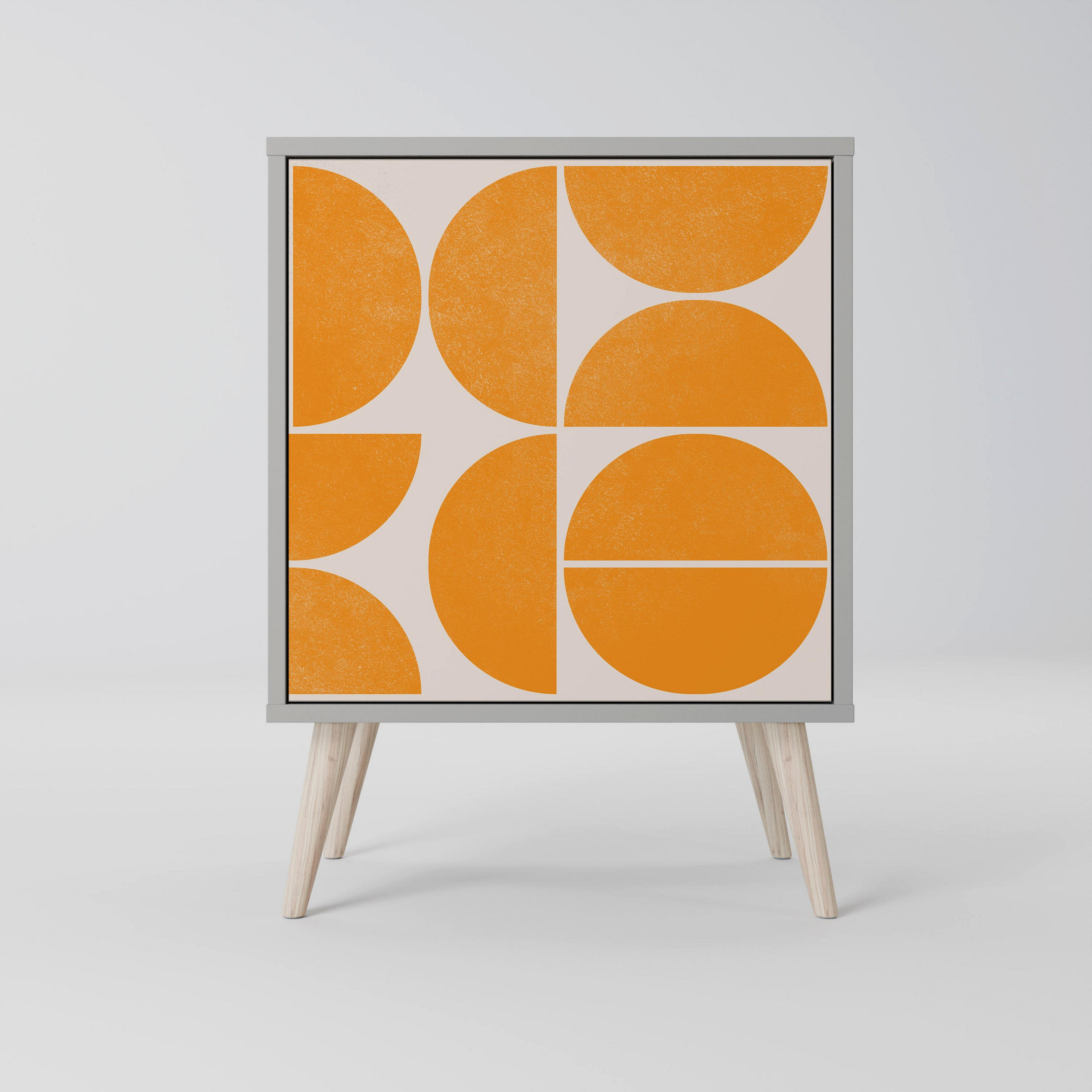 SIDEBOARD RECURRING DREAMS, Grau, 57,5x42x77,5 cm, Schräge Buchenholzfüße - Buchefarben/Multicolor, Holzwerkstoff/Buchenholz (57.5/77.5/42cm) - SpaceRebels