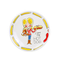 FRÜHSTÜCKSTELLER Hot Dog in Bunt - 22cm - Multicolor, Keramik (21.8/21.8/2.5cm) - Blond Amsterdam