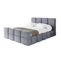 POLSTERBETT mit Bettkasten und Lattenrost, Bett mit Kopfteil, Boxbett ohne Matratze, Doppelbett mit Stauraum - NATA-Z 120x200 Grau - Grau, Holzwerkstoff/Textil (120/200cm) - ALTDECOR
