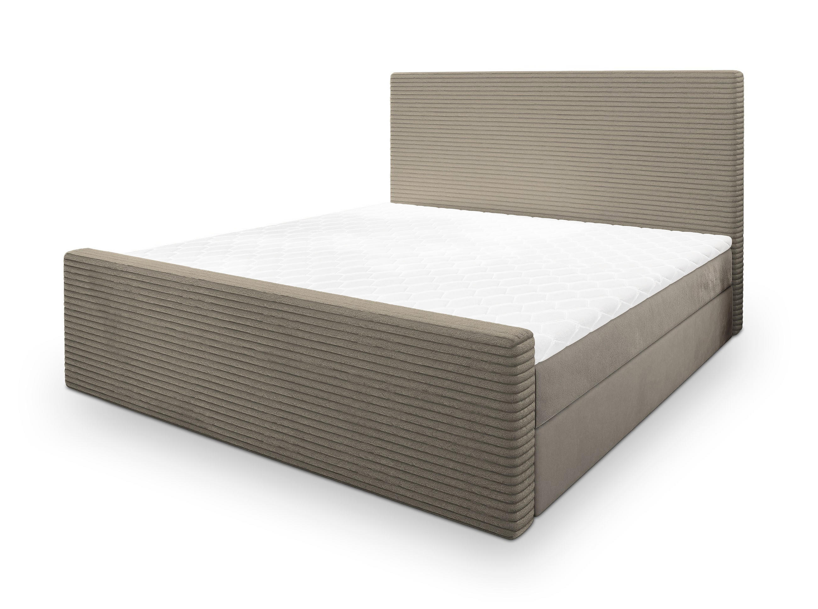 POSTEL BOXSPRING ALORIA 180x200 cm, s matrací a úložným prostorem, béžová - béžová, kompozitní dřevo/textil (180/200cm) - MASSENO