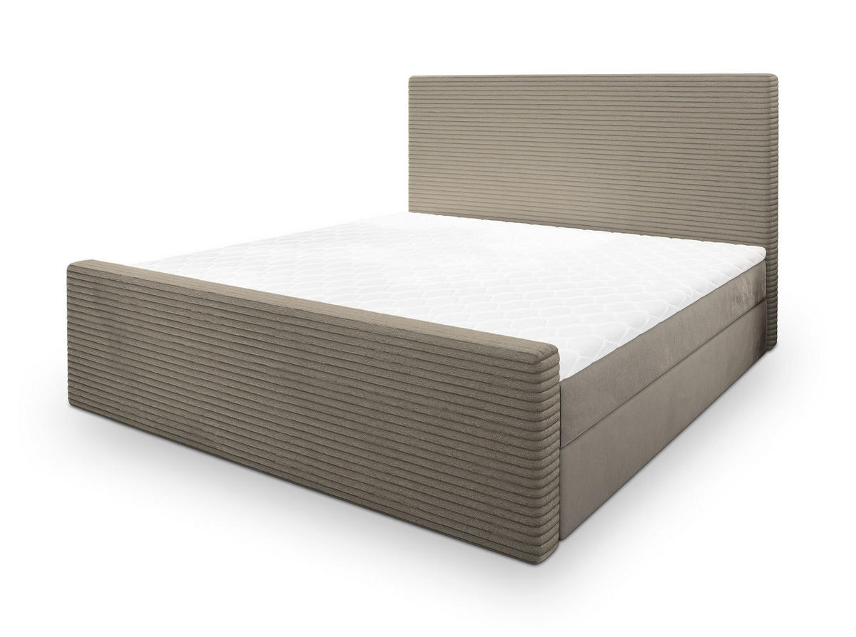 POSTEL BOXSPRING ALORIA 180x200 cm, s matrací a úložným prostorem, béžová - béžová, kompozitní dřevo/textil (180/200cm) - MASSENO