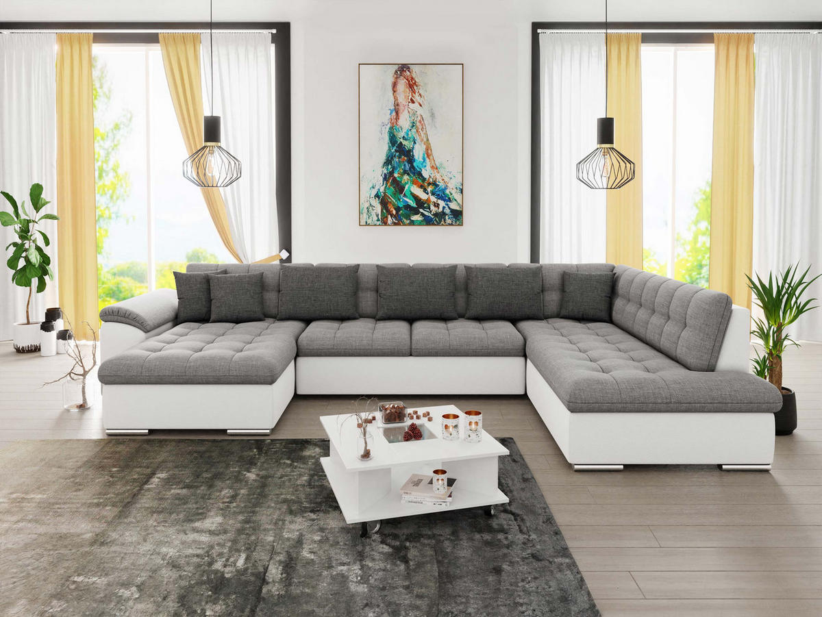 WOHNLANDSCHAFT Niko Bis Lux, Seite: Links - Multicolor, Holz/Textil (348/76/205cm) - MIRJAN24