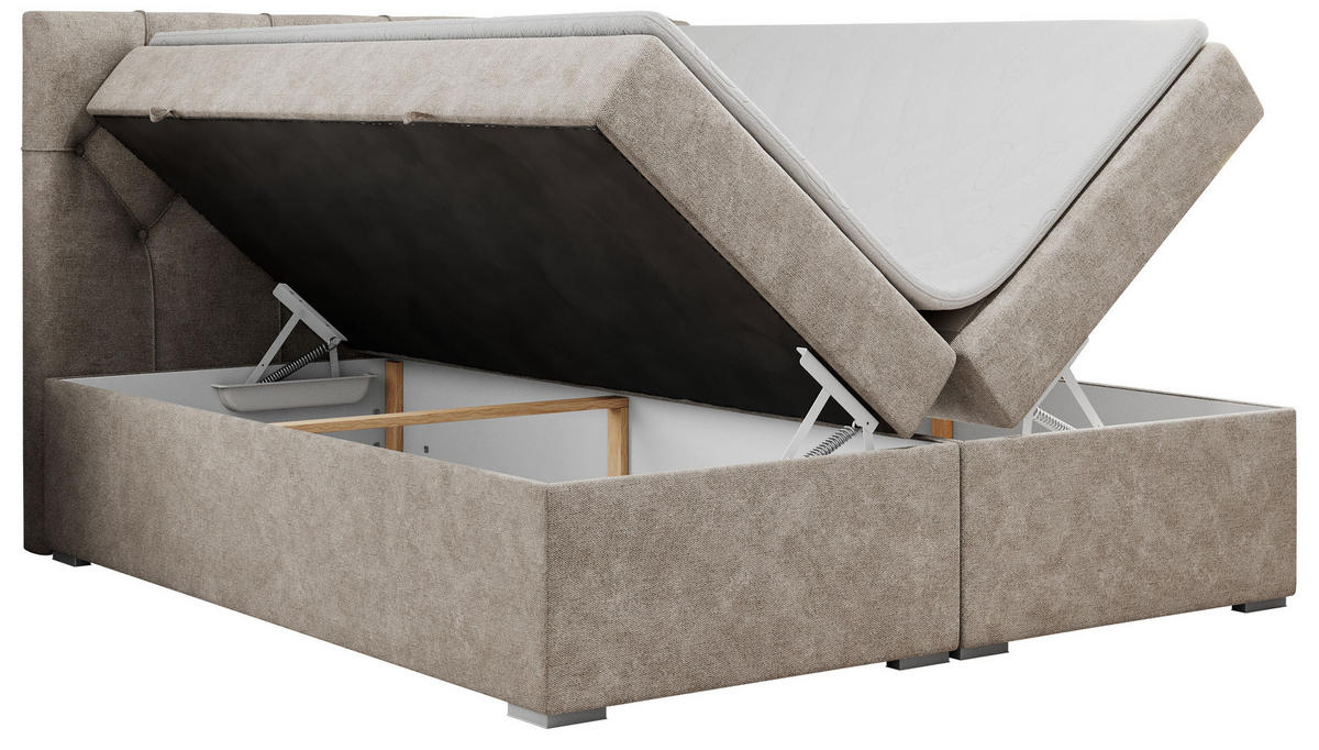 BOXBETT ALDA 120/200 Beige Struktur - H3 - Beige, Holz/Textil (120/200cm) - MKS