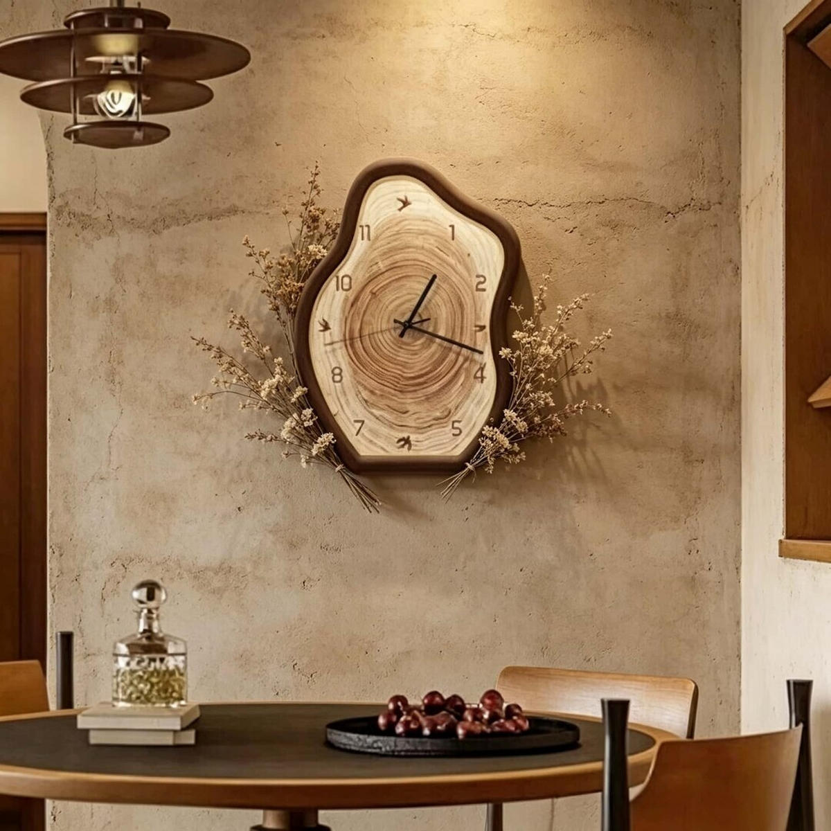 WANDUHR Holzoptik, Leise, Retro, 30×40cm - Birkefarben, Holzwerkstoff (40/5/30cm) - Authentics